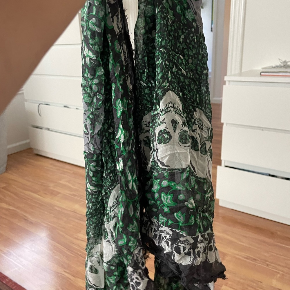 Zadig & Voltaire Green Skull Scarf